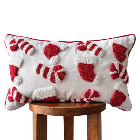Candy-Cane-&-Santa-Hat-Lumbar-Pillow-Cover-Throw-Pillow-Covers