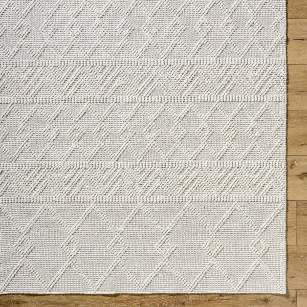 Caelum White Wool-Blend Rug