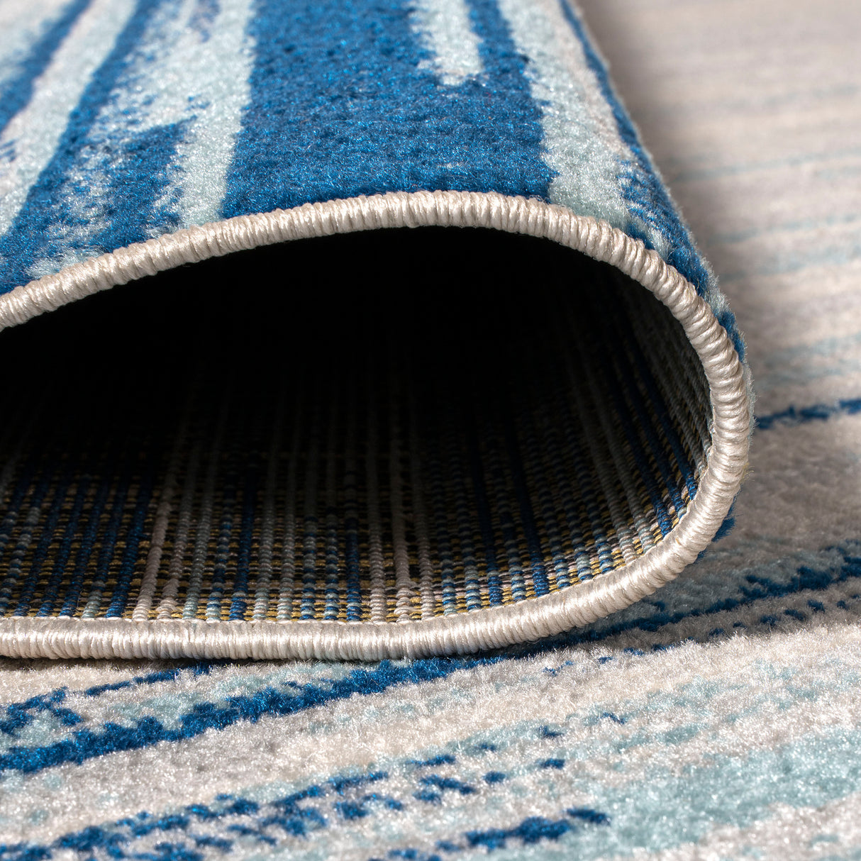 Linear Modern Half-Stripe Area Rug