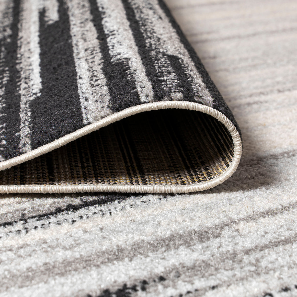 Linear Modern Half-Stripe Runner Rug