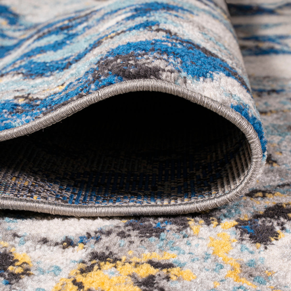 Pebble Marbled Abstract Runner Rug