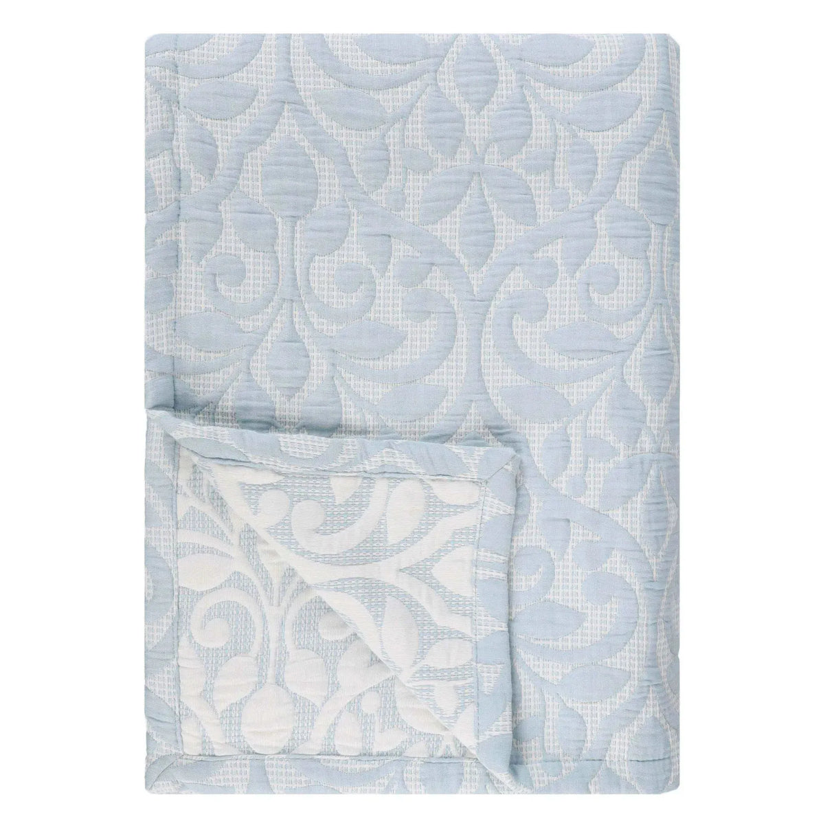 Vineyard Cotton Blend Medium Weight Matelasse Floral Scroll Coverlet - Coverlet by Superior Brand