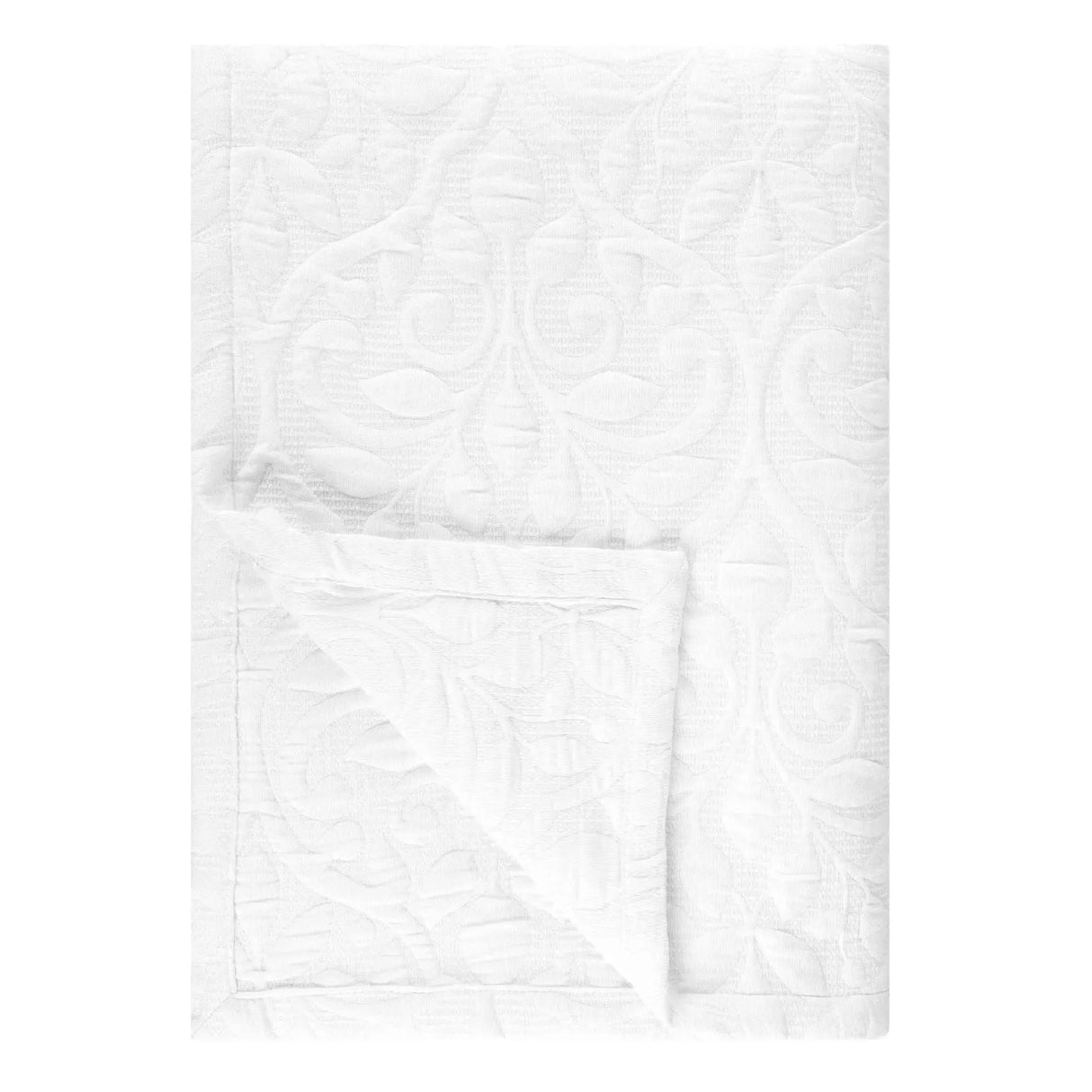 Vineyard Cotton Blend Medium Weight Matelasse Floral Scroll Coverlet - Coverlet by Superior Brand