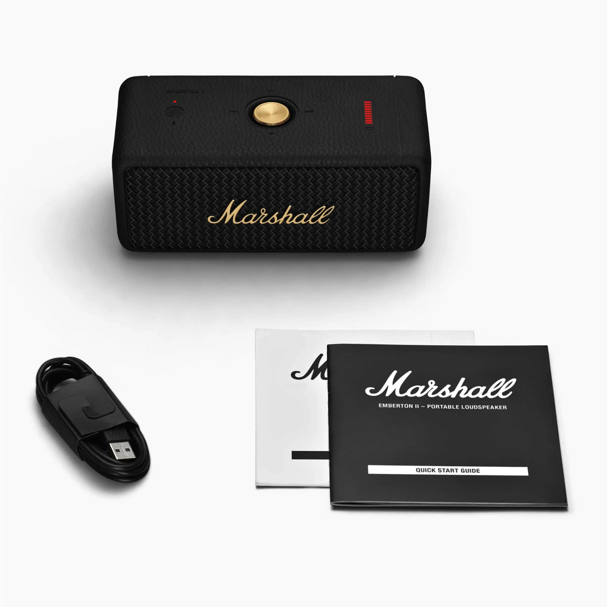 Certified Refurbished - Marshall Emberton II Portable Bluetooth Speaker, Black & Brass
