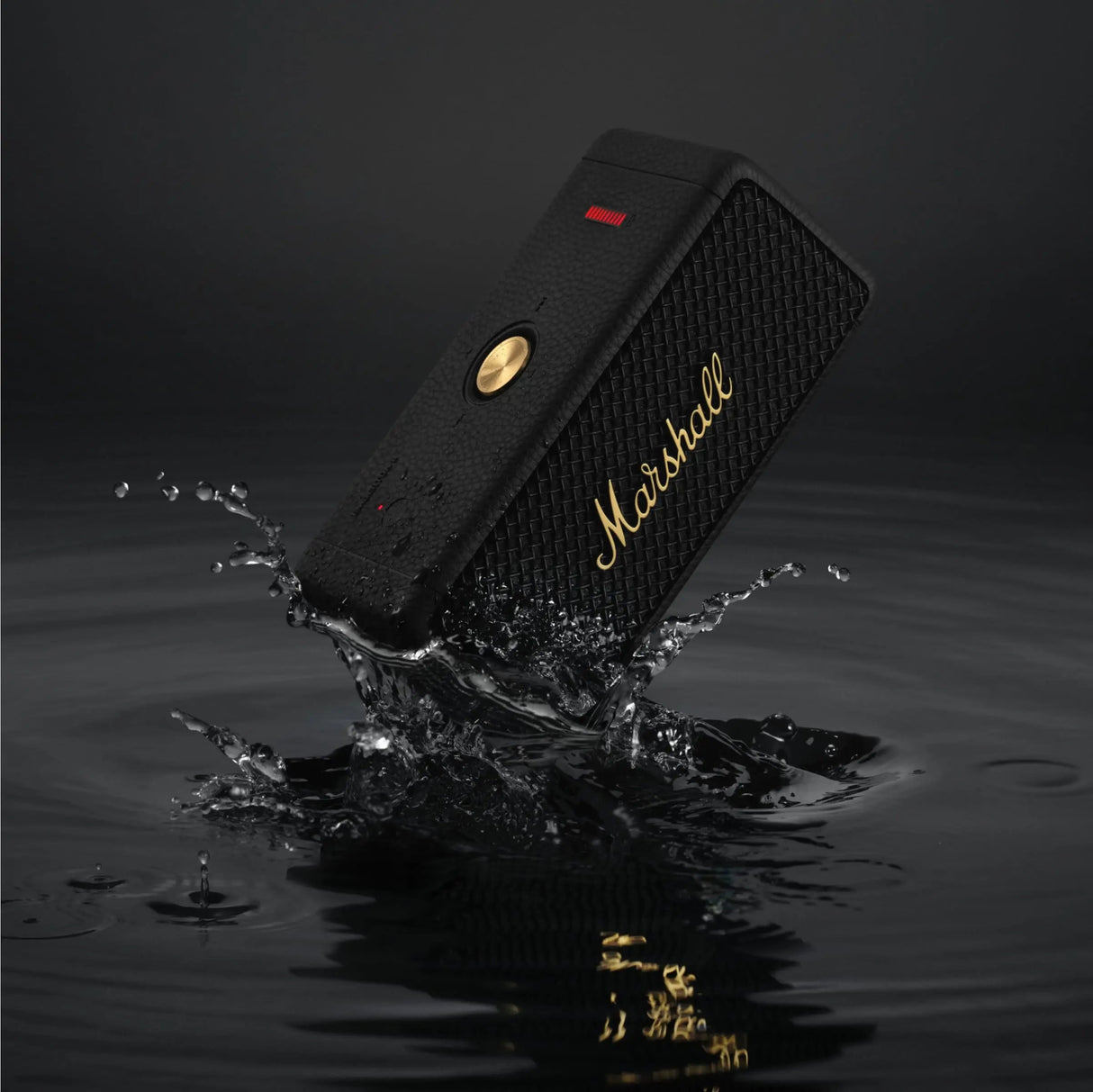 Certified Refurbished - Marshall Emberton II Portable Bluetooth Speaker, Black & Brass