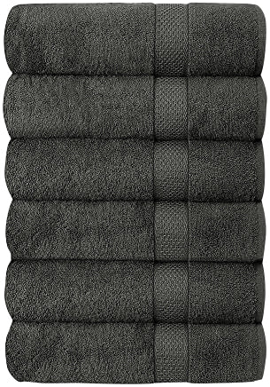 Set of 6 Hotel & Spa 100% Cotton Bath Towels 27x52 Inch