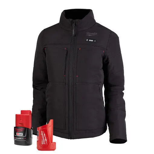 Open Box - Milwaukee Tool Women's Large M12 12V Li-Ion Cordless AXIS Black Heated Quilted Jacket Kit w/(1) 2Ah Battery/Charger