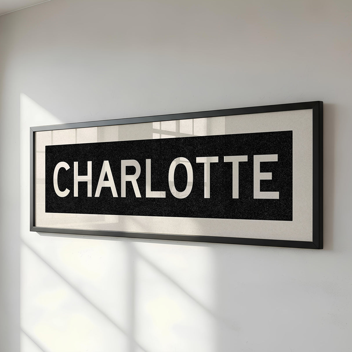 Framed Charlotte North Carolina Bus Scroll