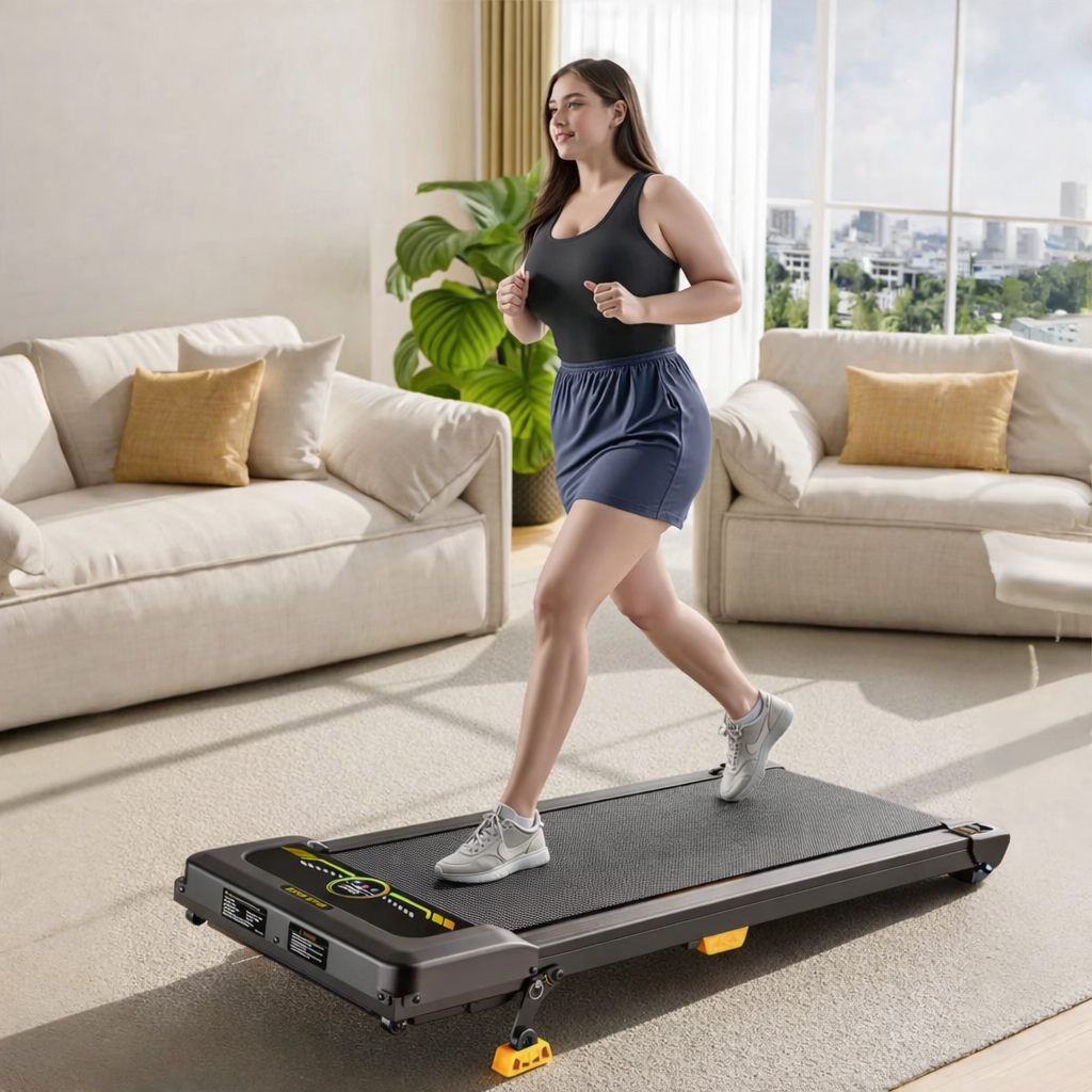 Incline Walking Pad Under Desk Treadmill 2.5HP Portable with Remote 330lb Cap