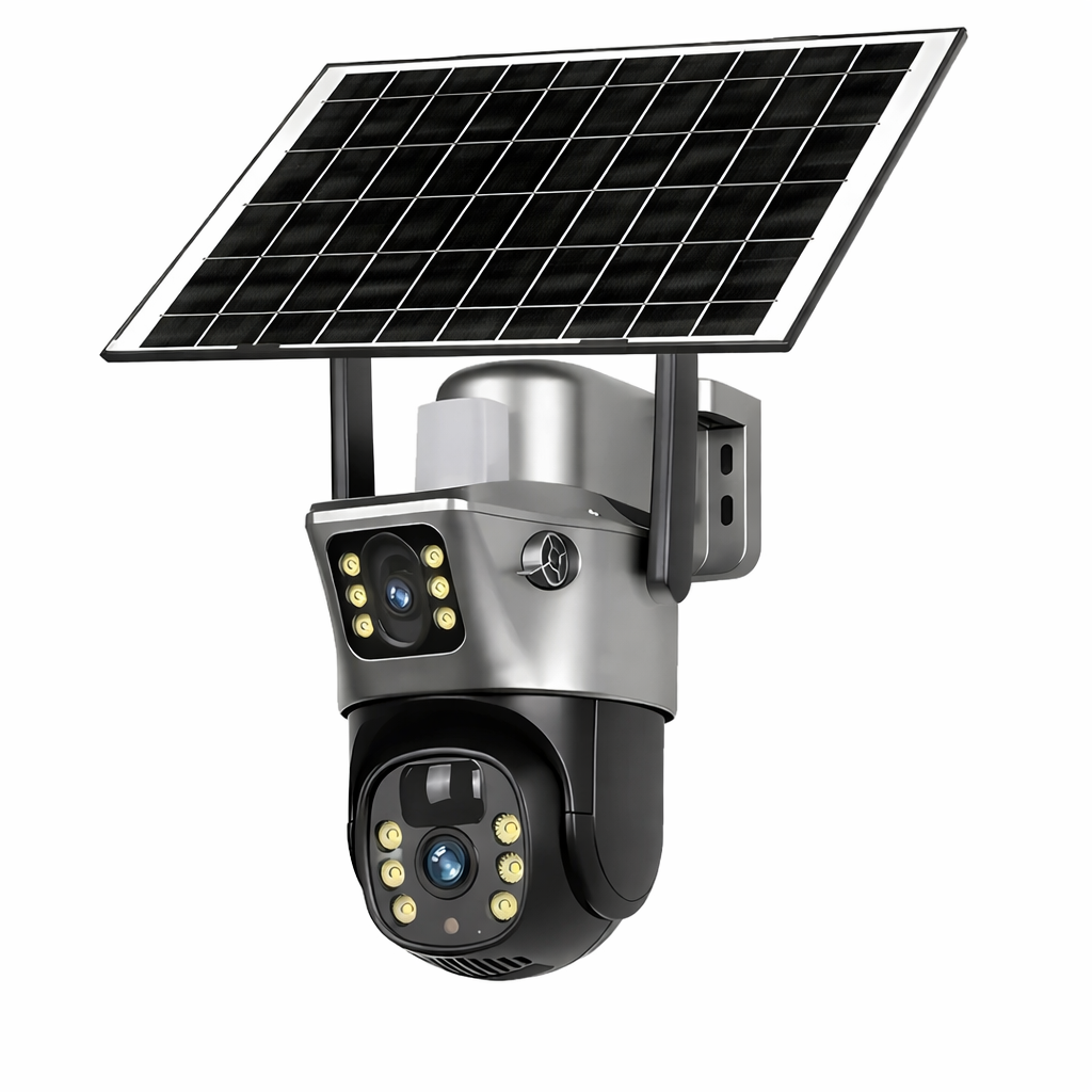 4G WiFi Solar Security Camera Dual Lens 8MP 4K PIR Night Vision Outdoor