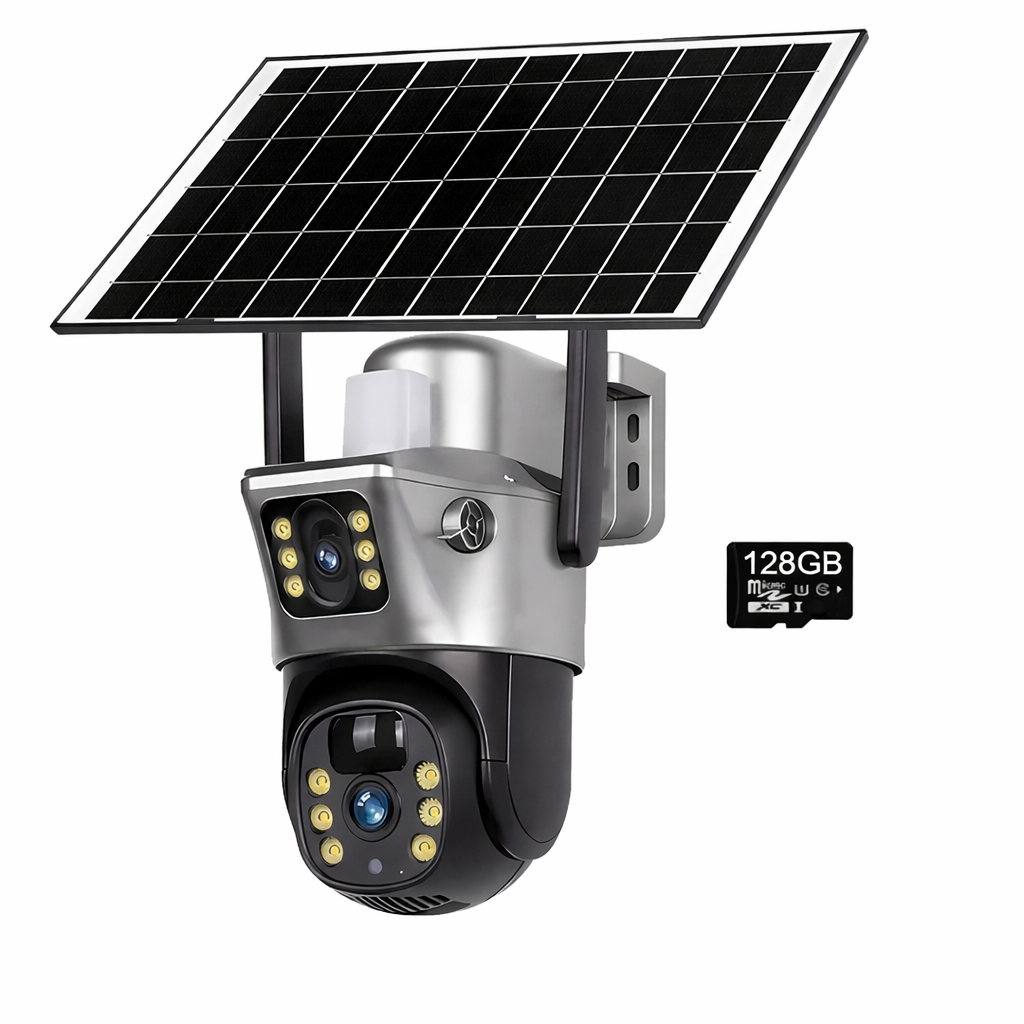 4G WiFi Solar Security Camera Dual Lens 8MP 4K PIR Night Vision Outdoor
