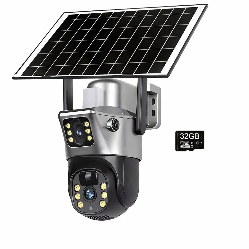 4G WiFi Solar Security Camera Dual Lens 8MP 4K PIR Night Vision Outdoor