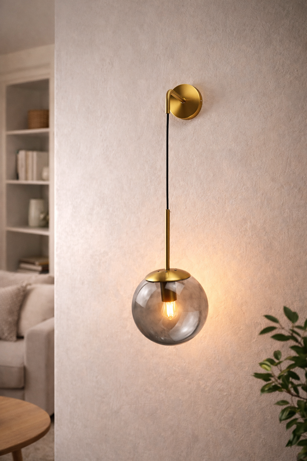 Nordic Glass Ball Wall Sconce LED Bedside Living Room Corridor Stair Light