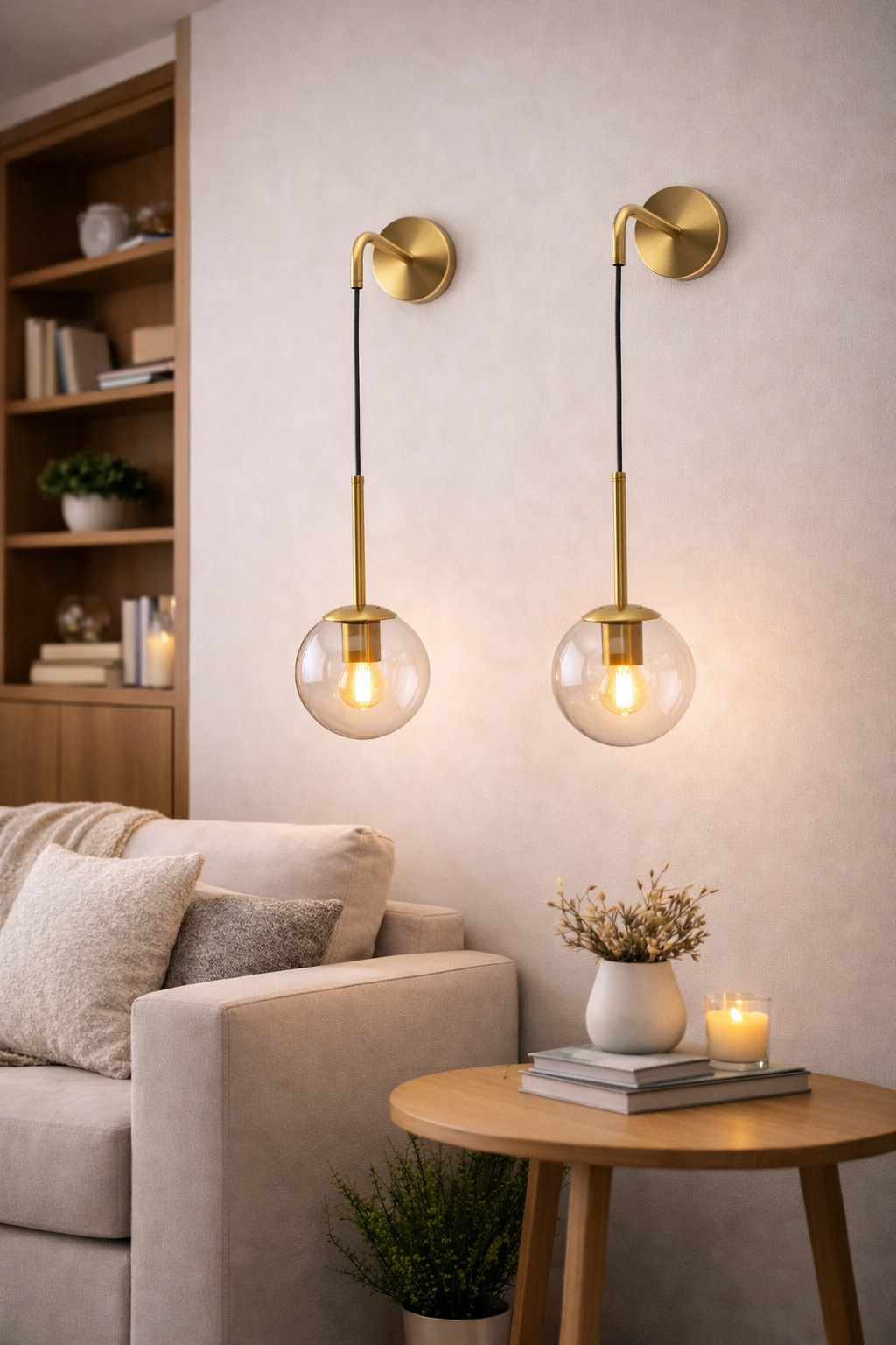 Nordic Glass Ball Wall Sconce LED Bedside Living Room Corridor Stair Light