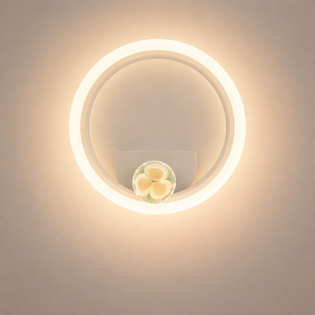 Round LED Wall Light Modern Aluminum Bedside Lamp for Bedroom Hallway