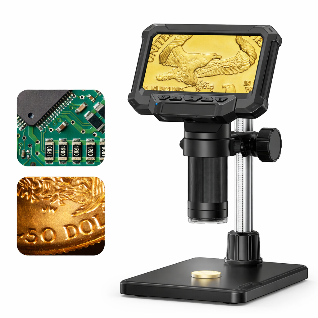 1600X-Digital-Microscope-4.3-Inch-IPS-Screen-Coin-Magnifier-1080P-LED-USB-Microscopes