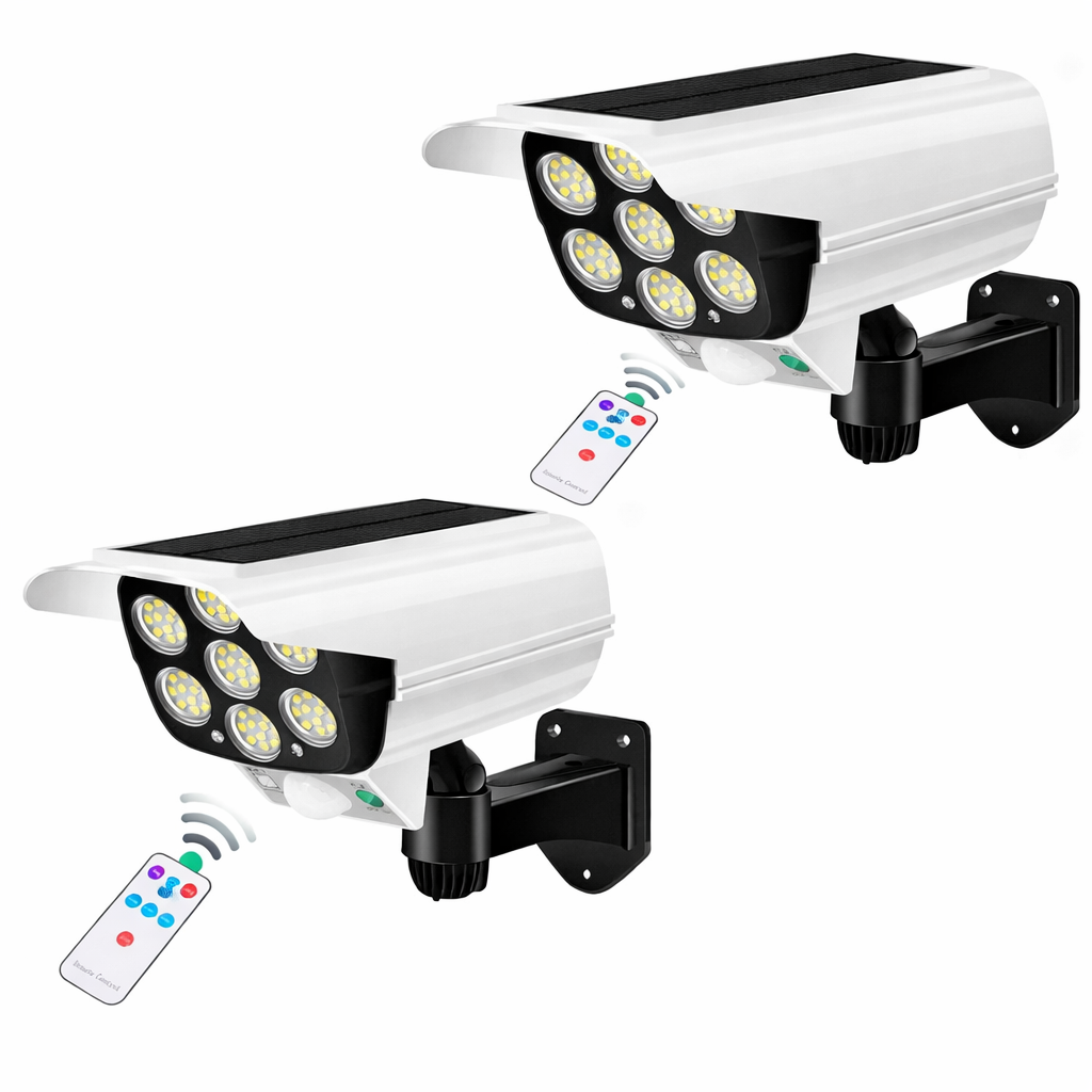 2000LM Solar Motion Sensor Outdoor LED Security Floodlight Wireless 77LED Light