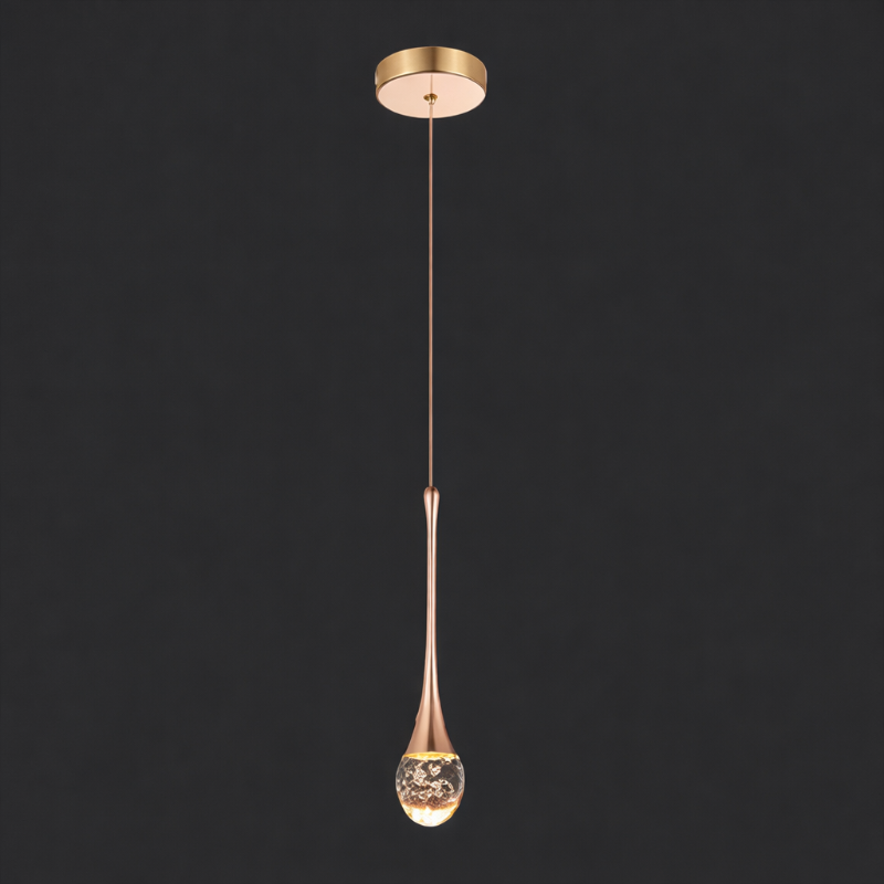 LED Water Drop Bubble Pendant Light Crystal Hanging Lamp Bedroom Dining Decor
