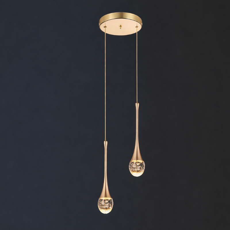 LED Water Drop Bubble Pendant Light Crystal Hanging Lamp Bedroom Dining Decor
