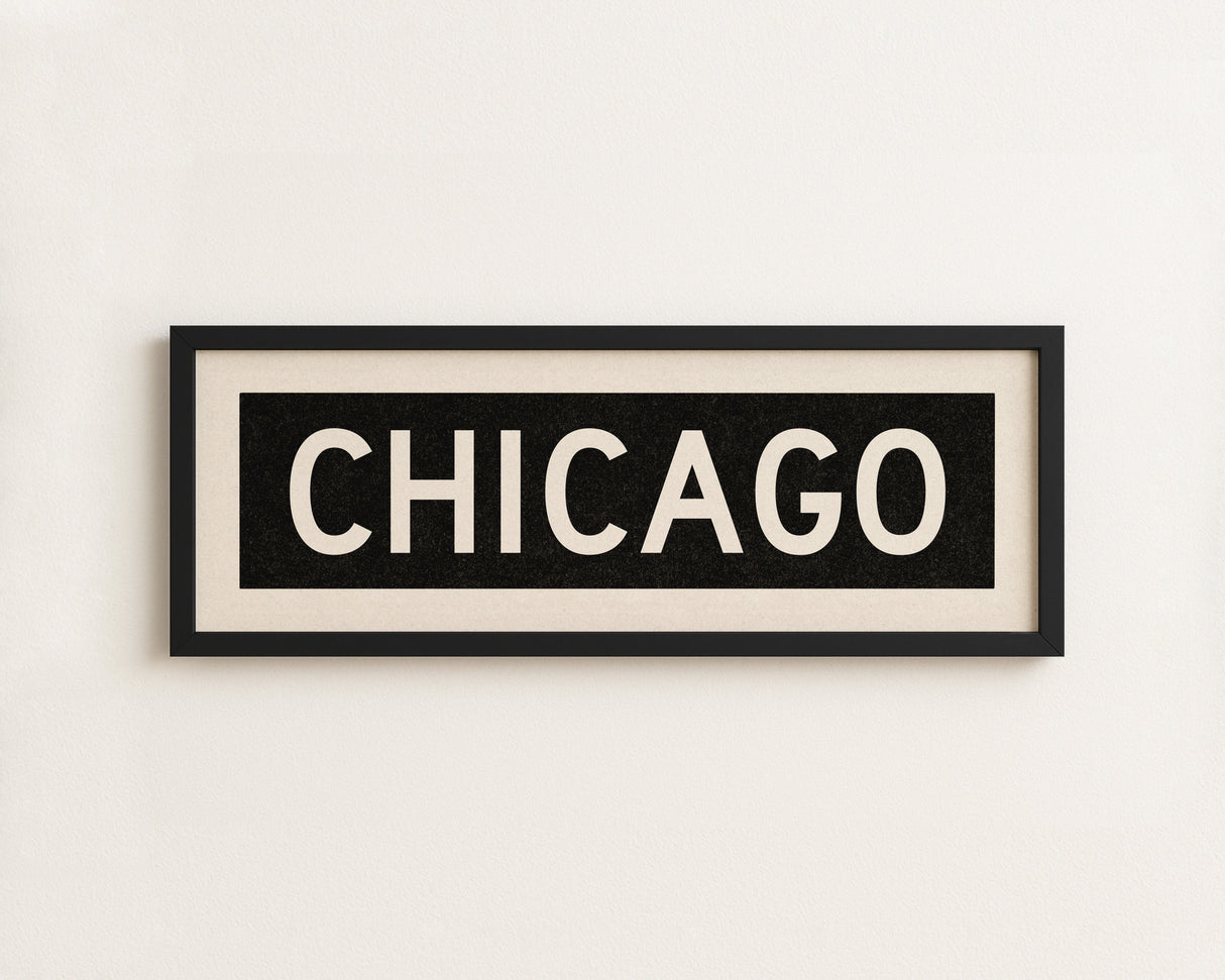 Framed Chicago Illinois Bus Scroll