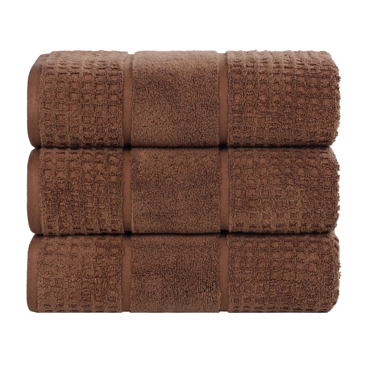 Napa Zero Twist Cotton Solid Waffle Honeycomb Bath Towel Set of 3 - Bath Towel by Superior Brand