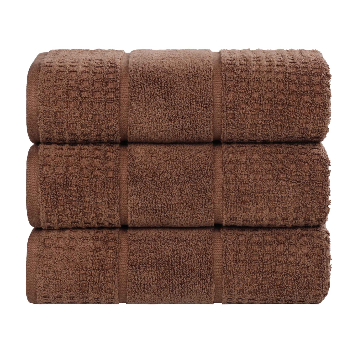Napa Zero Twist Cotton Solid Waffle Honeycomb Bath Towel Set of 3 - Bath Towel by Superior Brand