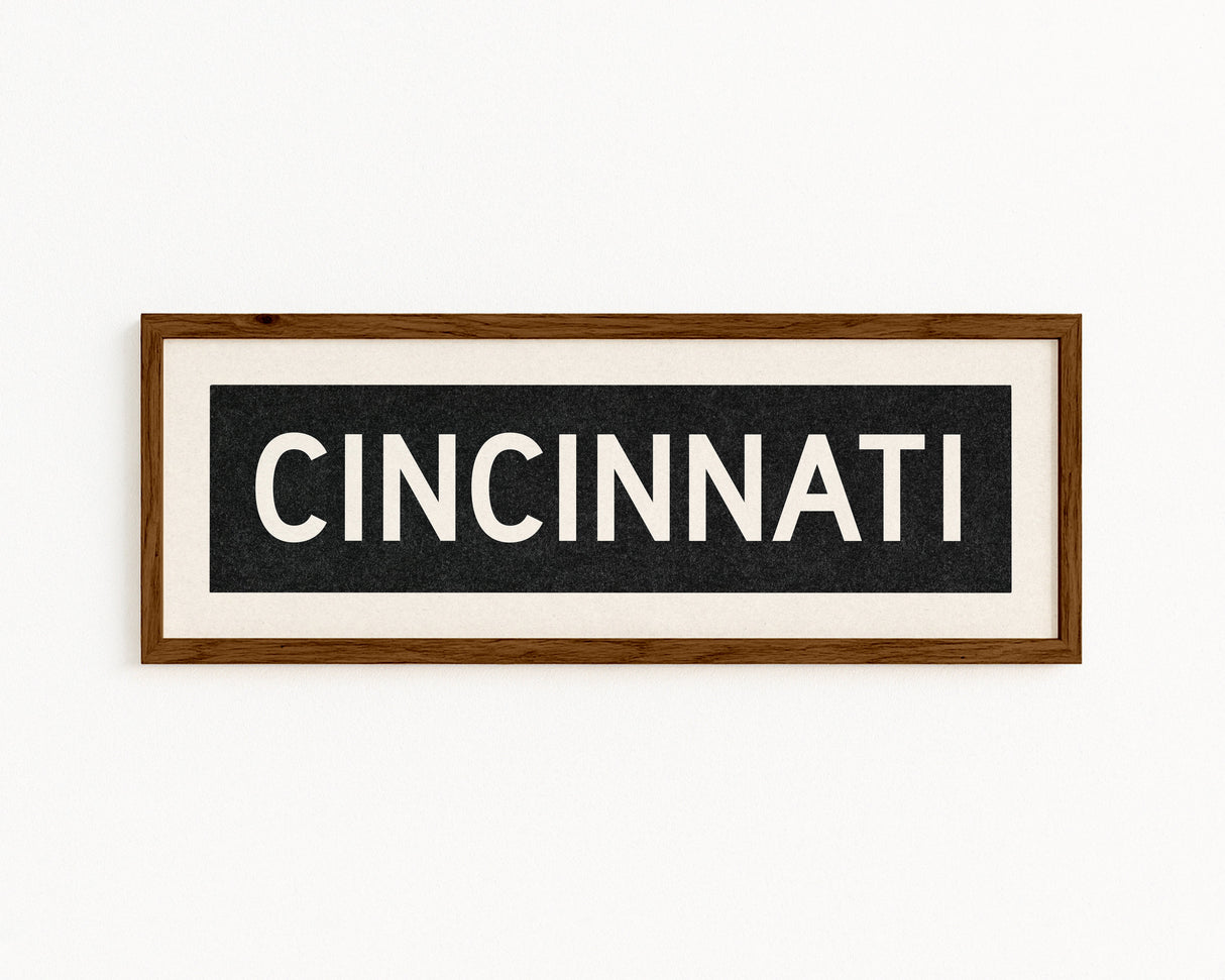 Framed Cincinnati Ohio Bus Scroll