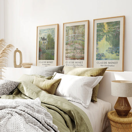 Vintage-Farmhouse-Decor-Set-of-3-Prints.-Claude-Monet-Wall-Art-Set