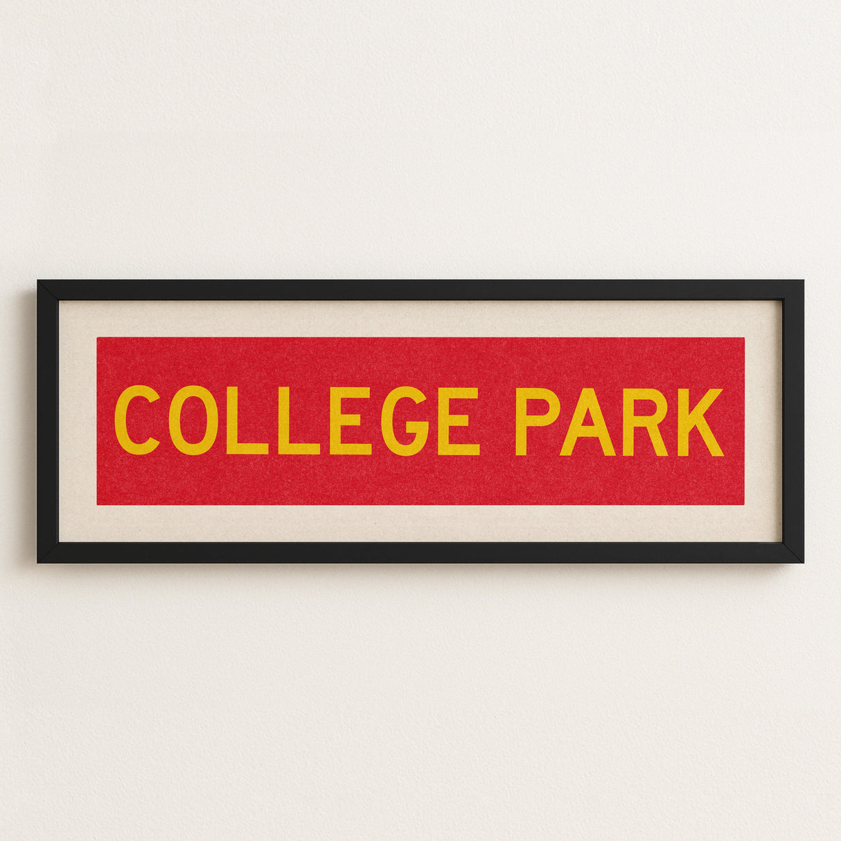 Framed College Park Red and Gold Bus Scroll