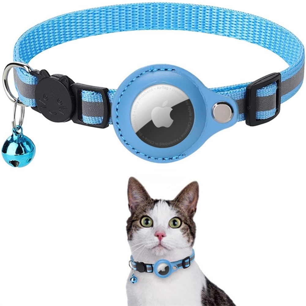 Reflective Cat Collar with GPS Tracker Holder Breakaway Safety Collar