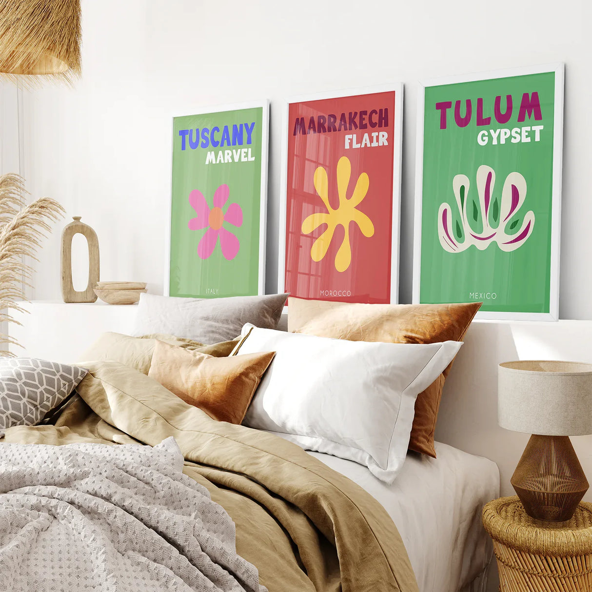 Bright Retro Set of 3 Prints. Preppy Room Decor Aesthetic