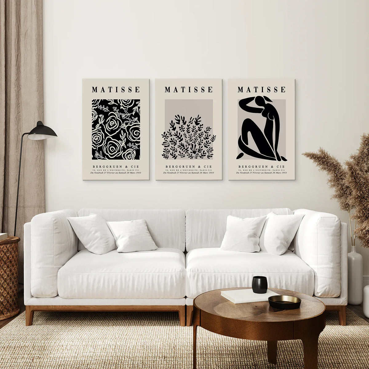 Black Beige Vintage Henri Matisse Wall Art Set