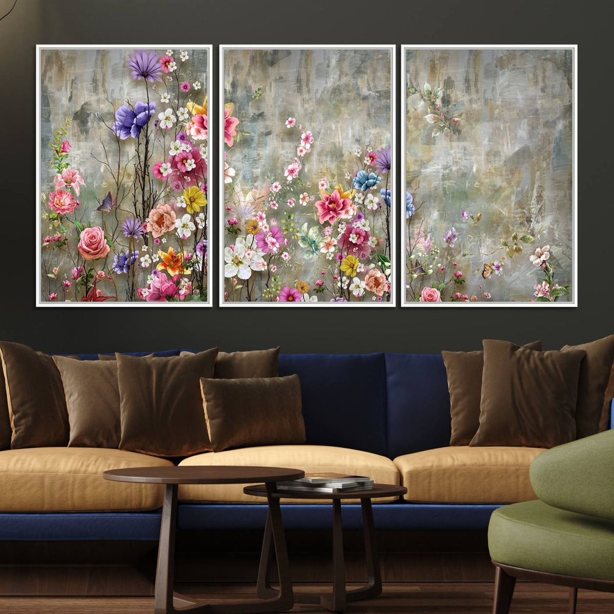 Cozy Flowers Painting on Canvas Wall Art Floral Canvas Print