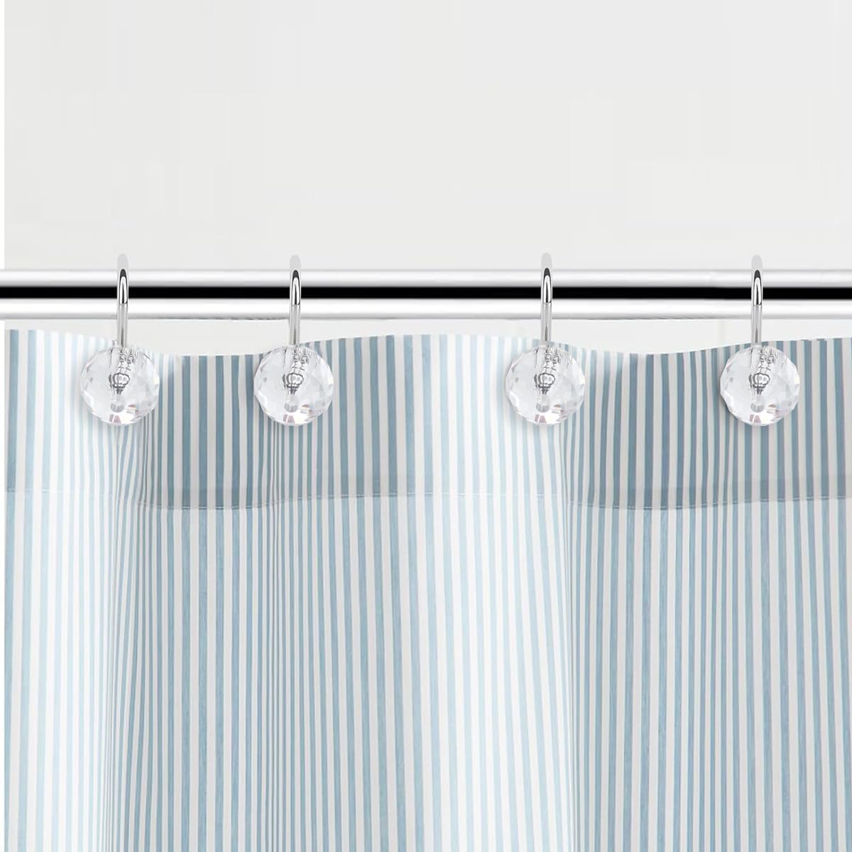 Set of 12 Rust Resistant Shower Curtain Hooks - 6 Designs