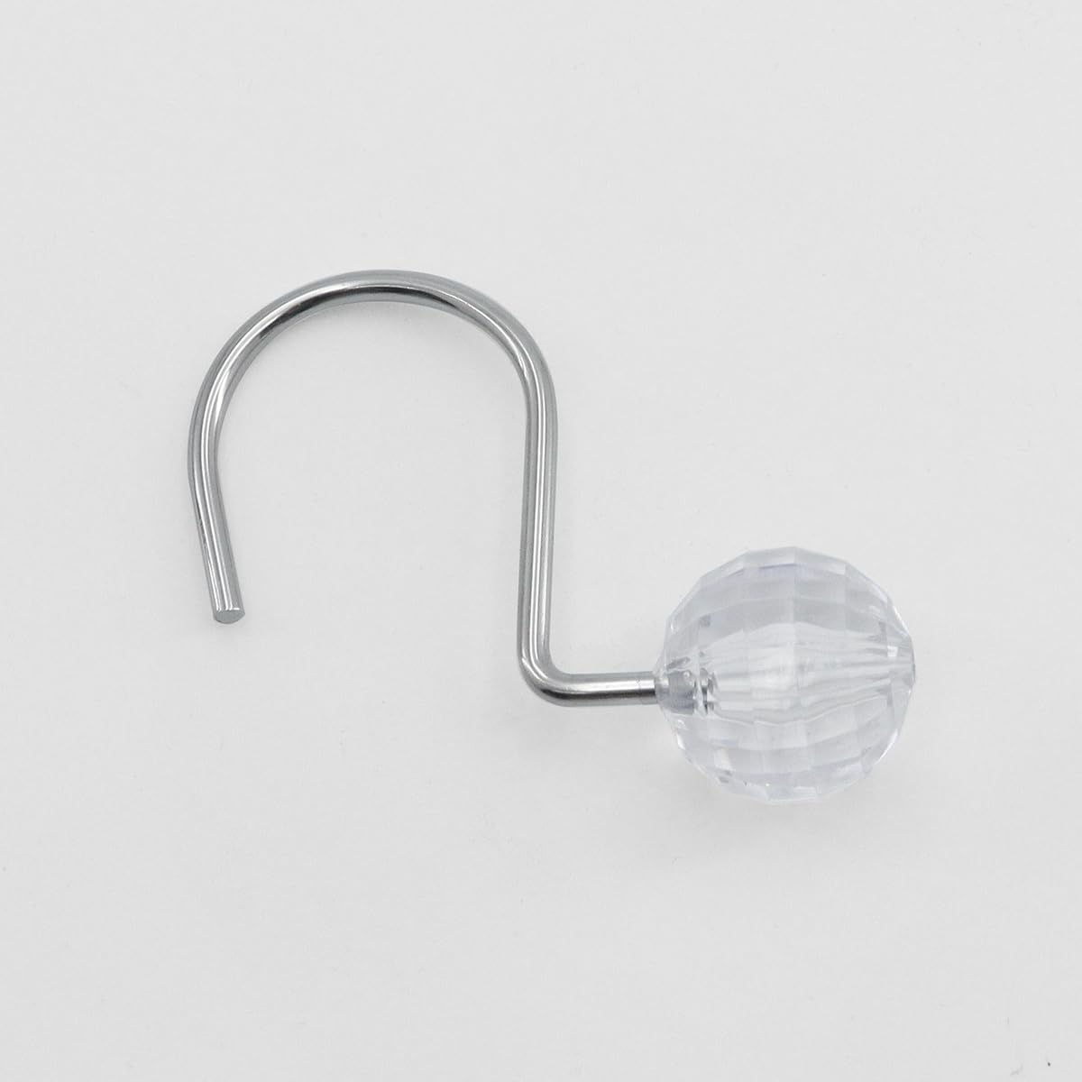 Set of 12 Rust Resistant Shower Curtain Hooks - 6 Designs