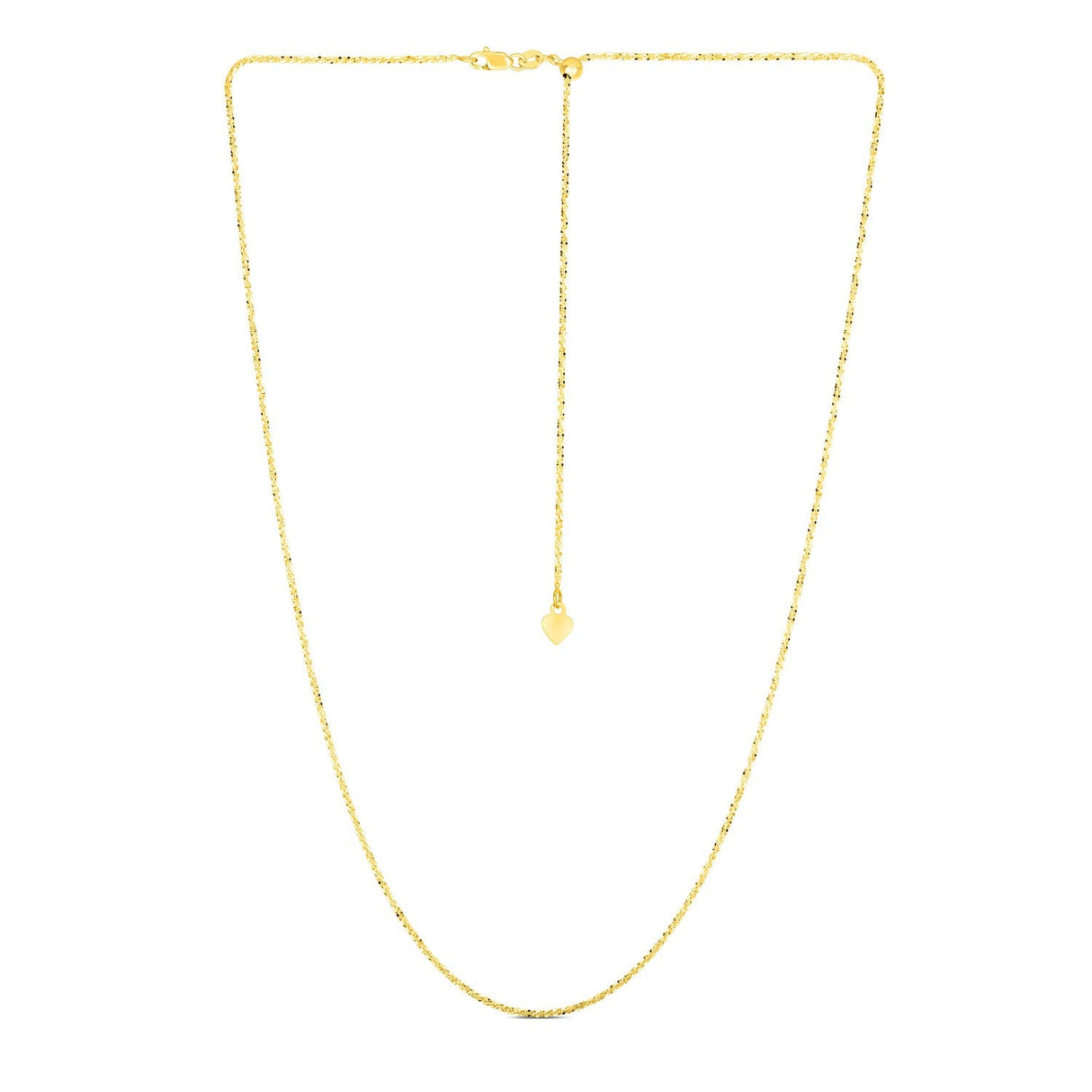 14k Yellow Gold Adjustable Sparkle Chain 1.5mm
