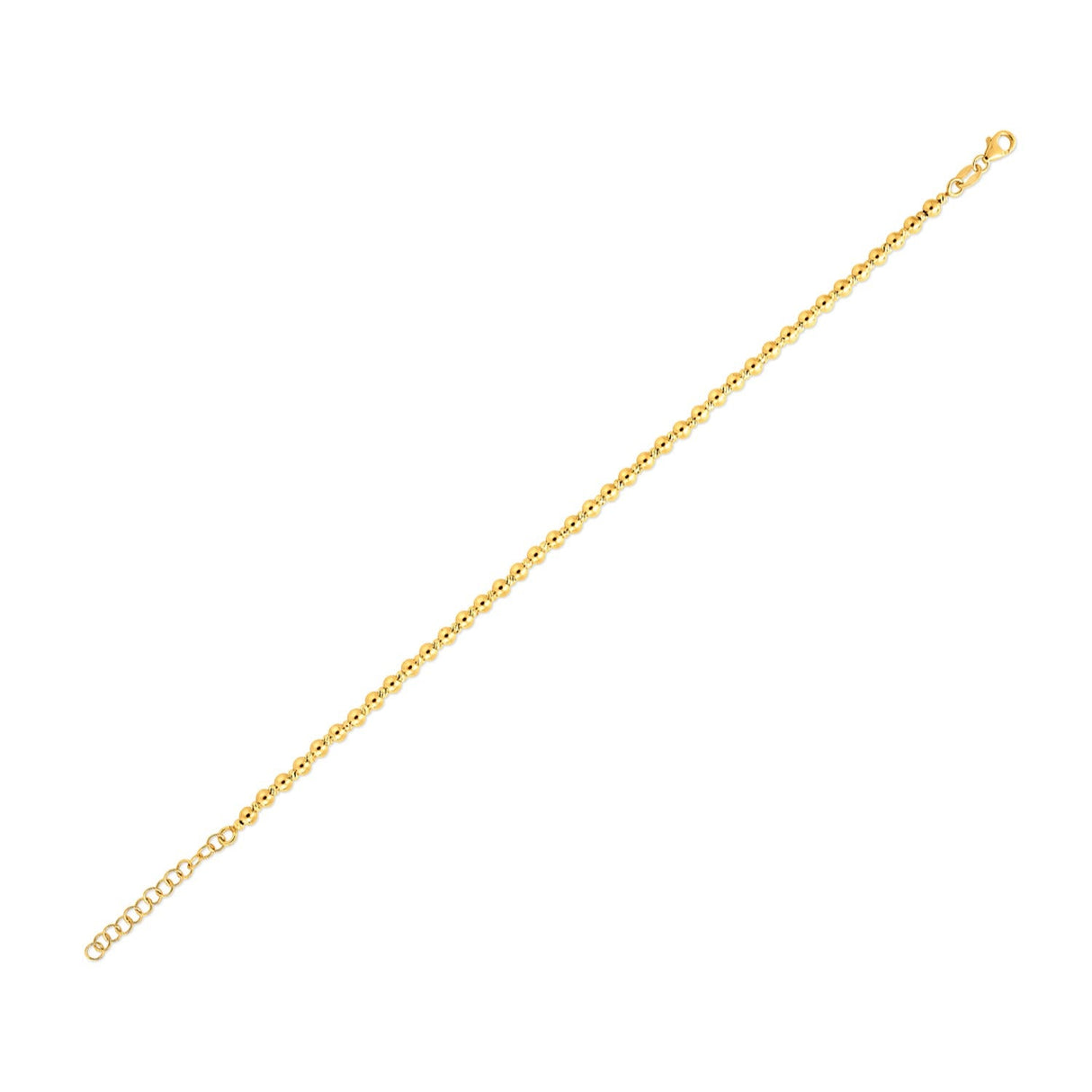 14k Yellow Gold Spaced Bead Bracelet (3.00 mm)