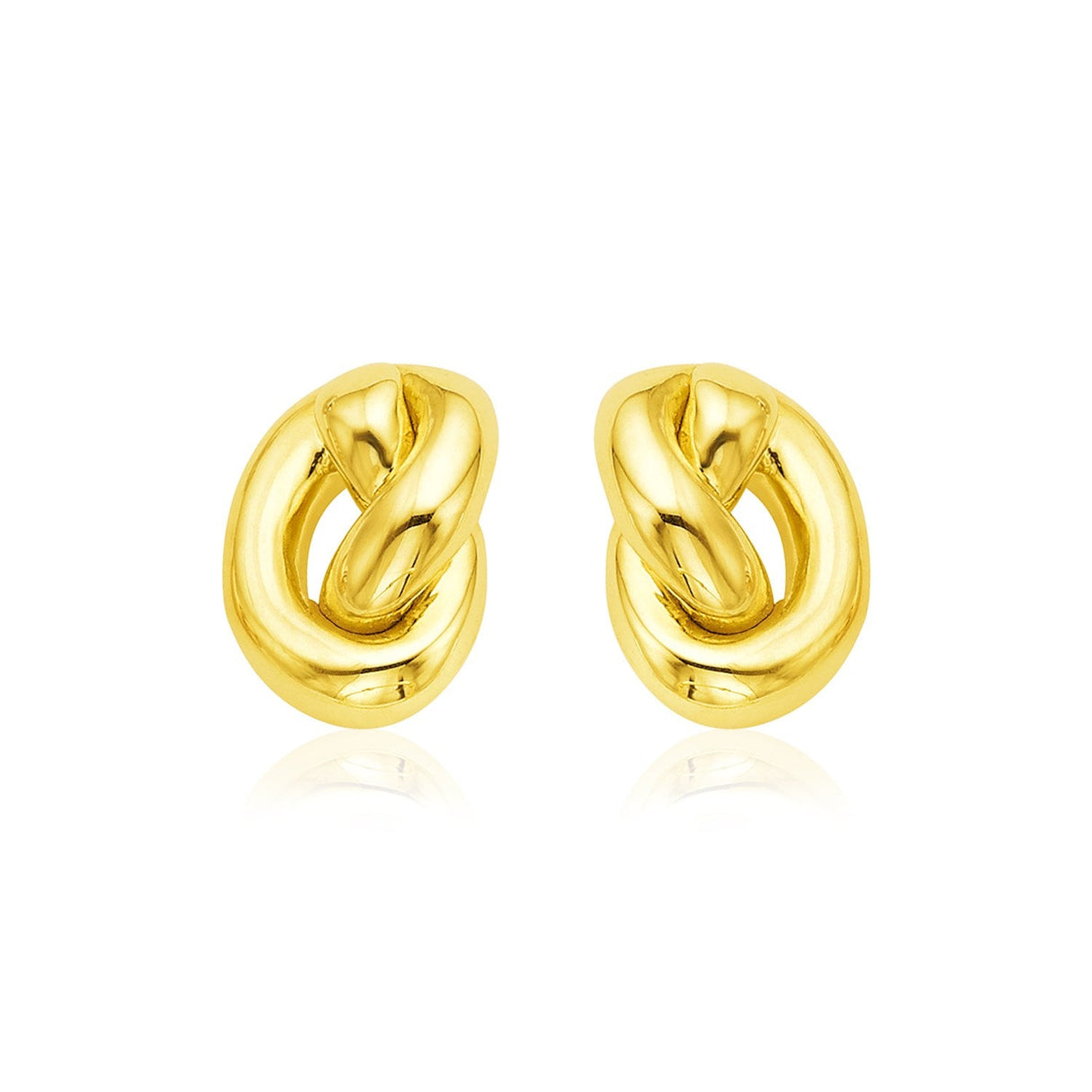 14k Yellow Gold Polished Knot Earrings