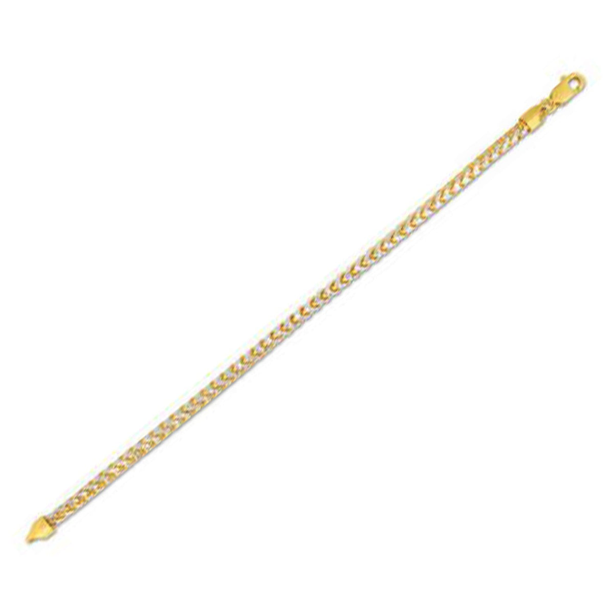 Round Pave Franco Chain Bracelet in 14k Yellow Gold (4.00 mm)