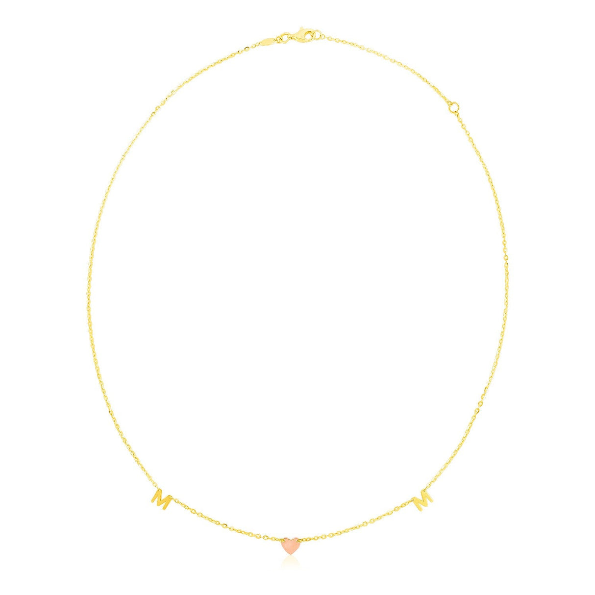 14k Yellow and Rose Gold Mom Necklace