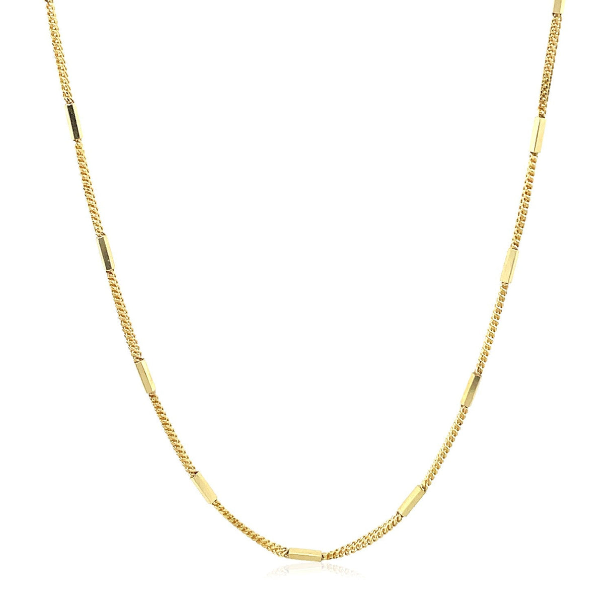 Diamond Cut Bar Links Pendant Chain in 14k Yellow Gold (1.3mm)