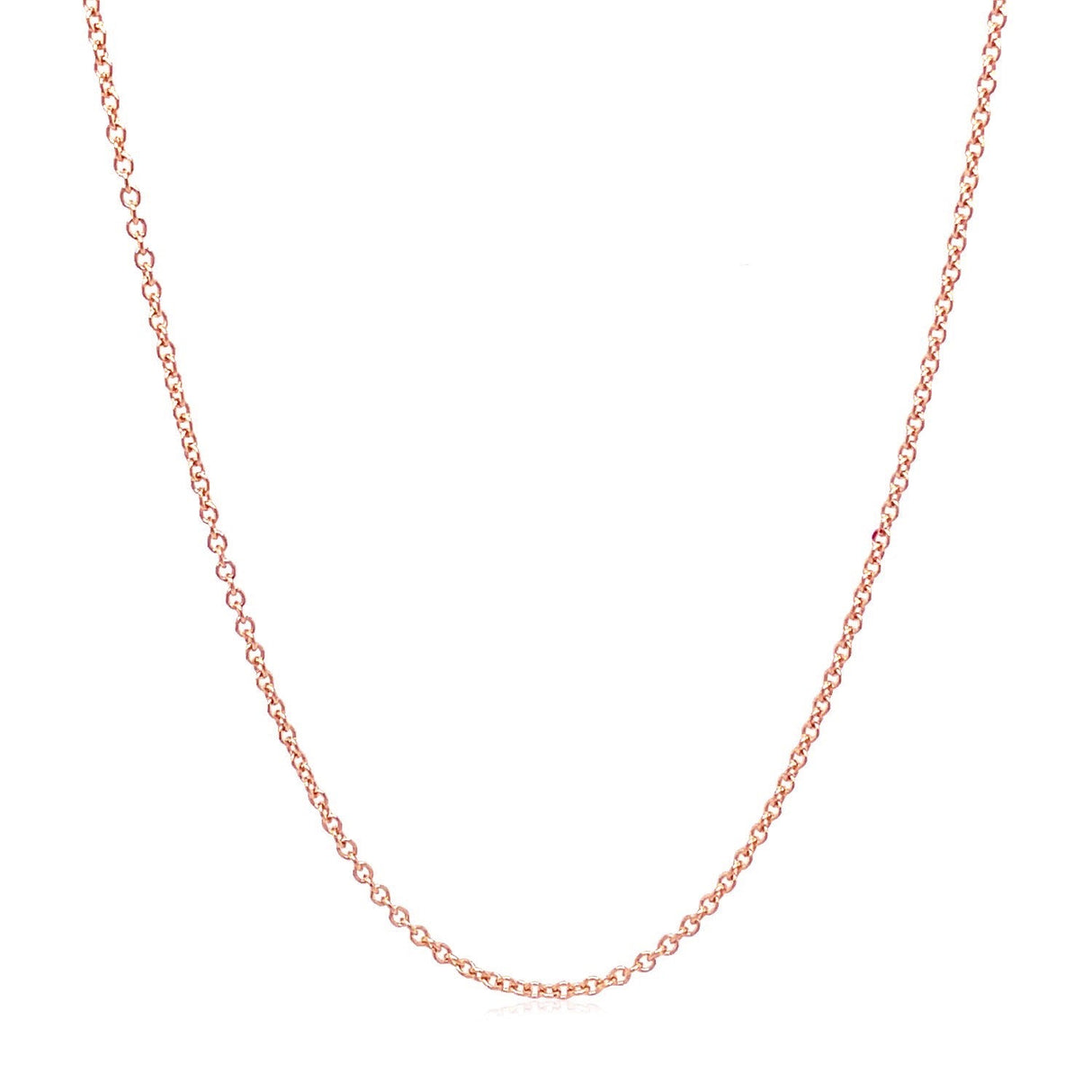 14k Rose Gold Round Cable Link Chain (1.25 mm)