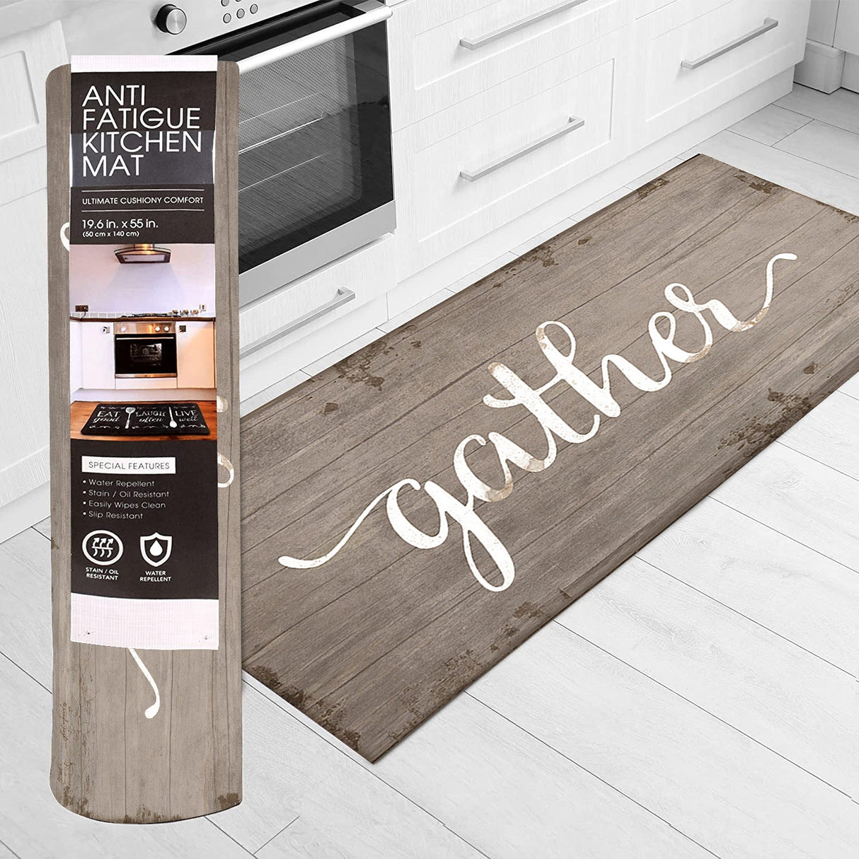 20"x55" Oversized Cushioned Anti-Fatigue Kitchen Runner Mat