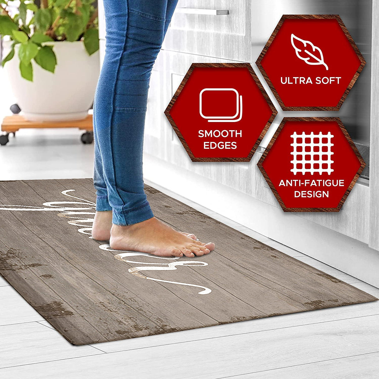 20"x55" Oversized Cushioned Anti-Fatigue Kitchen Runner Mat