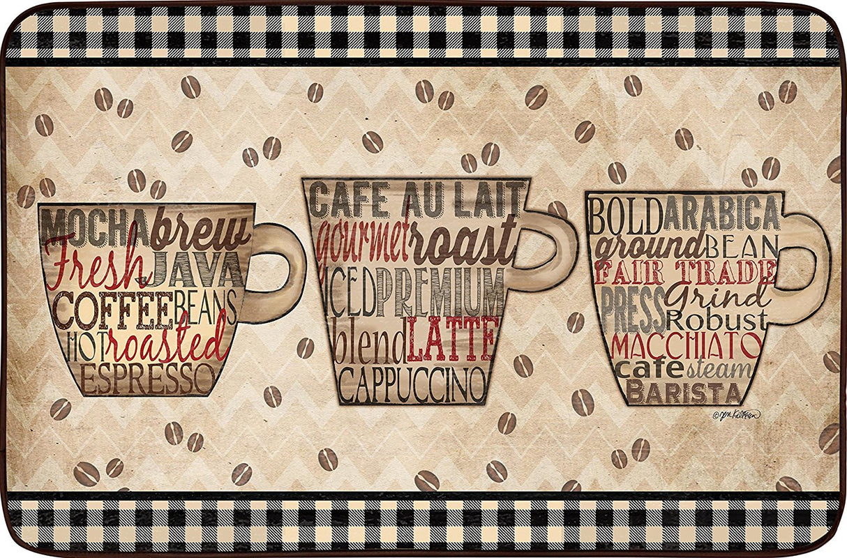 Coffee Words Antifatigue Kitchen Mats