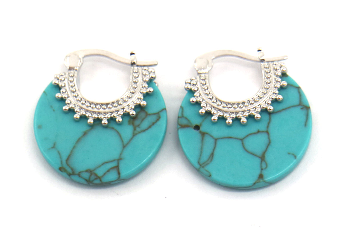 Turquoise-Circle-Cutout-Huggie-in-14K-White-Gold-Earrings