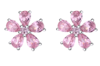 Sterling-Silver-Antique-Pink-Swarovski-Crystal-Flower-Studs-Earrings