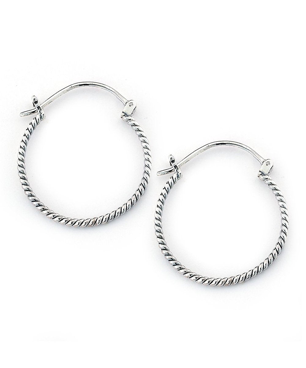 Sterling-Silver-Twist-Hoop-Earrings-Earrings