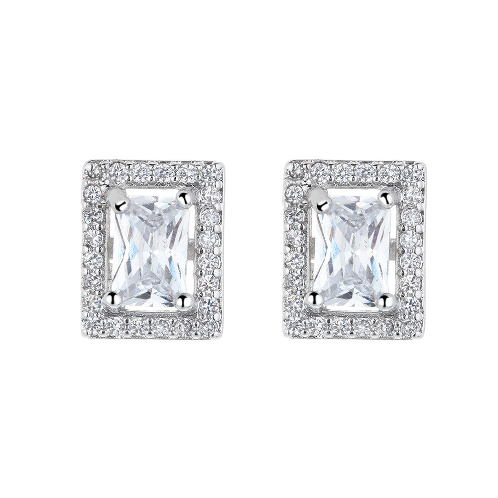 Sterling-Silver-Emerald-Cut-Halo-Studs-With-Crystals-From-Swarovski-Earrings