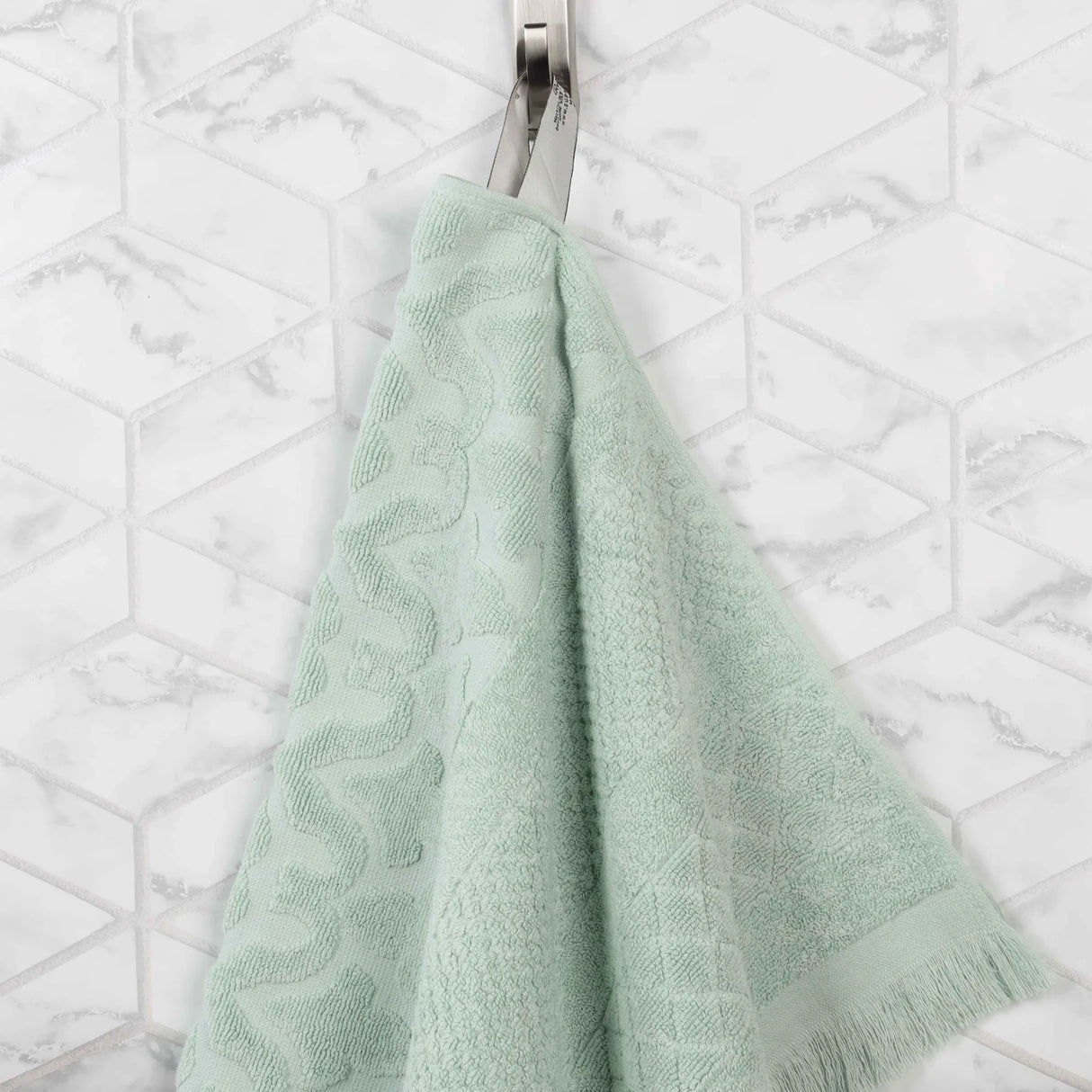 Cotton Geometric Jacquard Absorbent Bath Towel Set of 3 - Bath Towel by Superior Brand